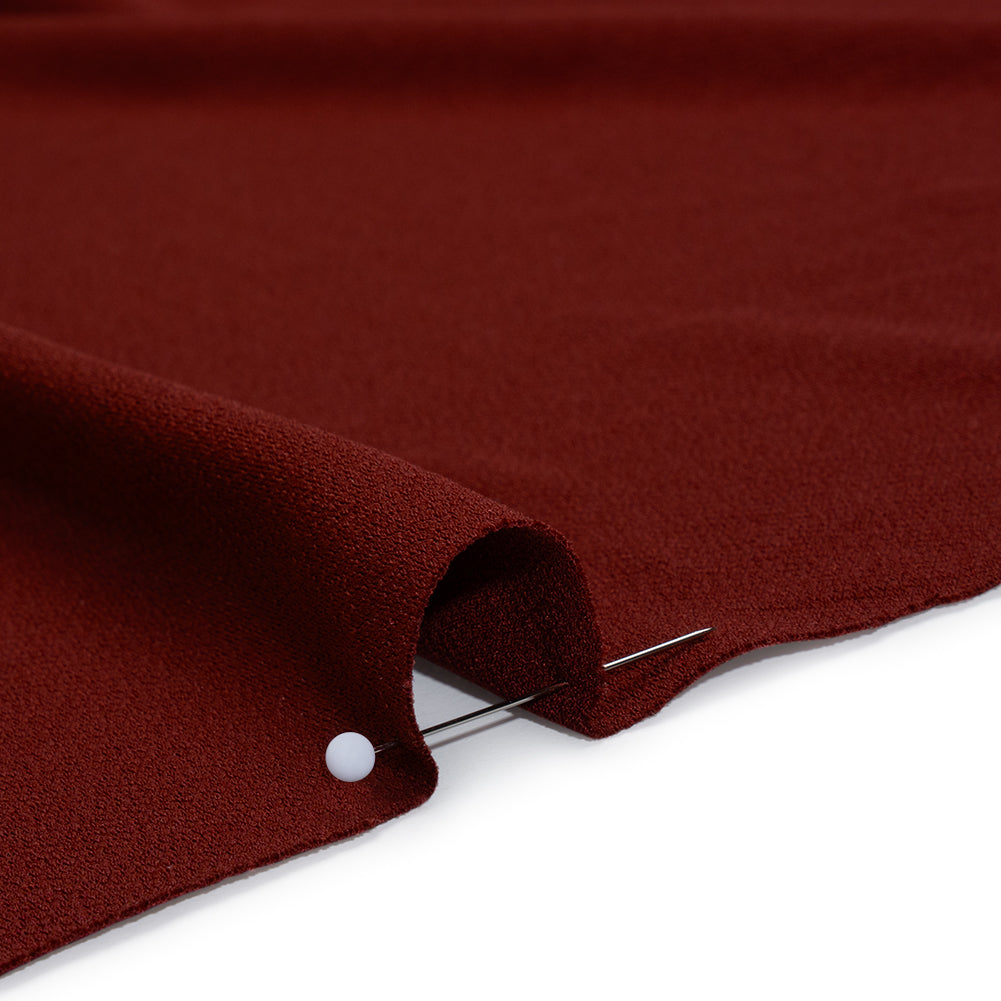 Stretch Polyester Crepe Knit - Wine Red - Designer Deadstock