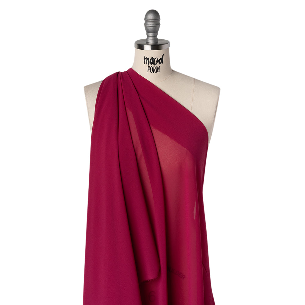 Polyester Chiffon - Magenta - Designer Deadstock