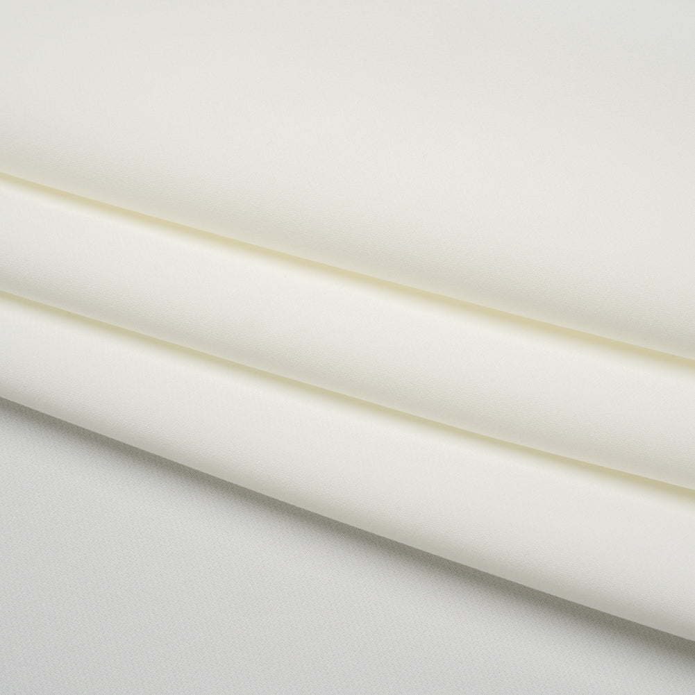 Stretch Polyester Twill - Ivory - Designer Deadstock
