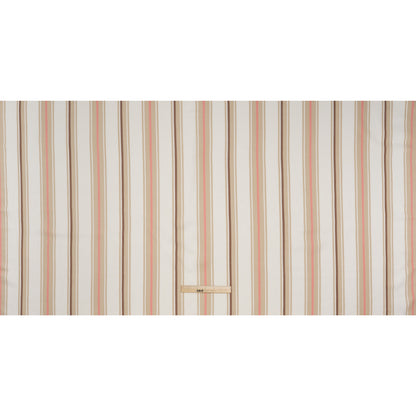 Stretch Lyocell Twill - Cream, Beige and Pink Stripes - Designer Deadstock