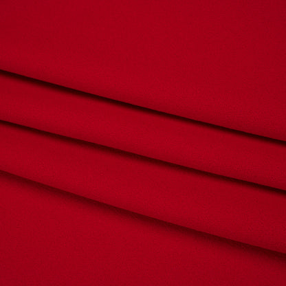 Stretch Polyester Crepe Double Knit - Tango Red - Designer Deadstock