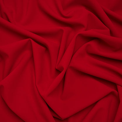 Stretch Polyester Crepe Double Knit - Tango Red - Designer Deadstock