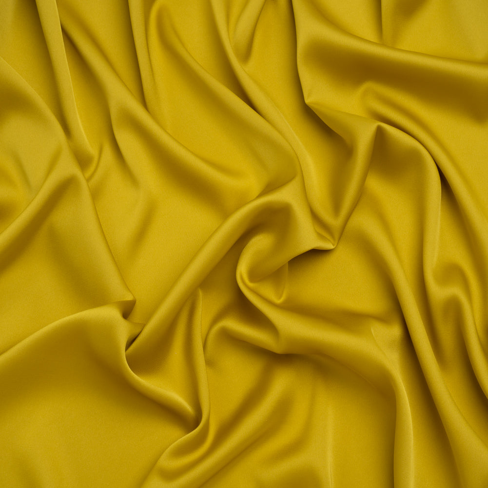 Stretch Polyester Charmeuse - Citron Yellow - Designer Deadstock