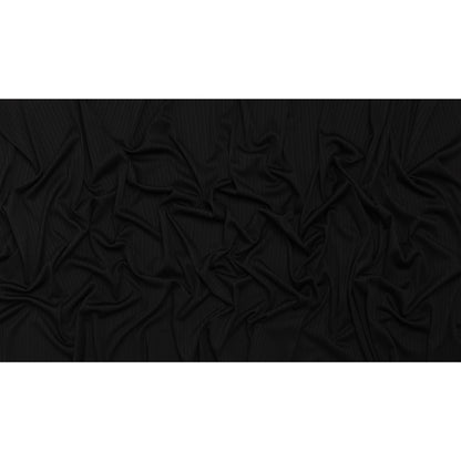 Stretch Polyester Barcode Rib Knit - Black - Designer Deadstock