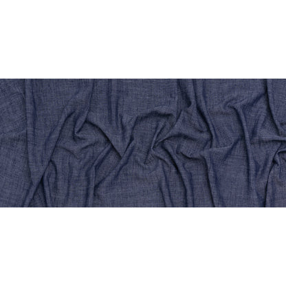 Polyester, Rayon and Linen Denim-Like Woven - Dark Blue - Designer Deadstock
