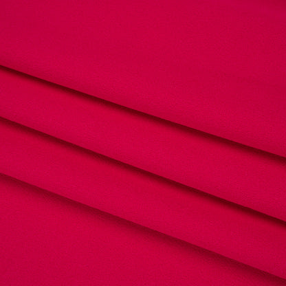 Stretch Polyester Crepe Double Knit - Hot Magenta - Designer Deadstock