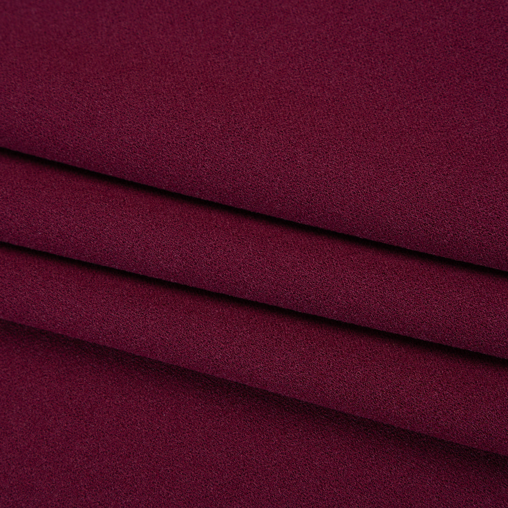 Stretch Polyester Crepe Scuba Knit - Wild Cherry - Designer Deadstock