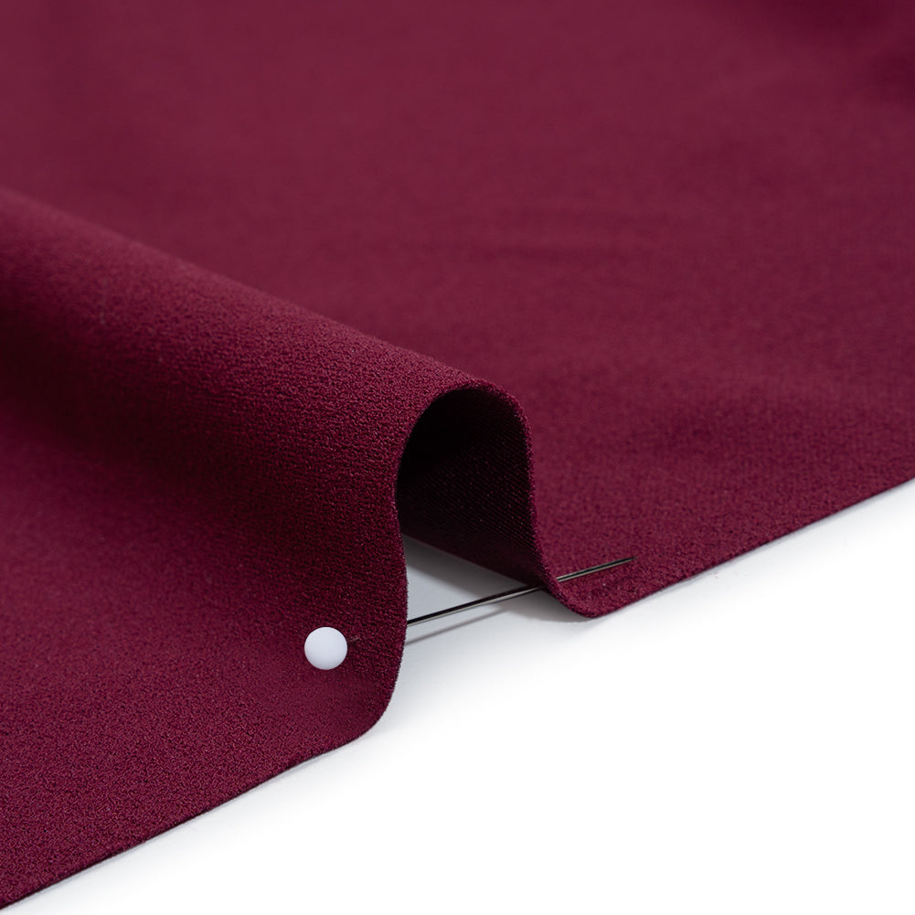 Stretch Polyester Crepe Scuba Knit - Wild Cherry - Designer Deadstock