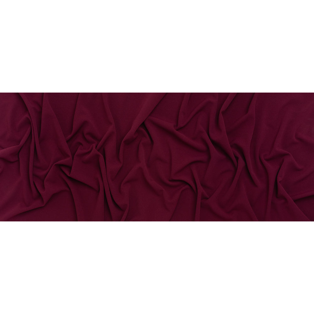 Stretch Polyester Crepe Scuba Knit - Wild Cherry - Designer Deadstock