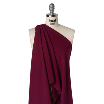 Stretch Polyester Crepe Scuba Knit - Wild Cherry - Designer Deadstock