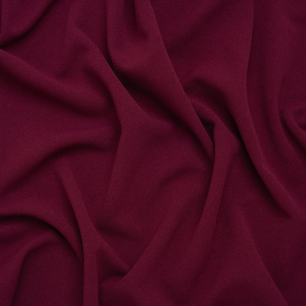 Stretch Polyester Crepe Scuba Knit - Wild Cherry - Designer Deadstock