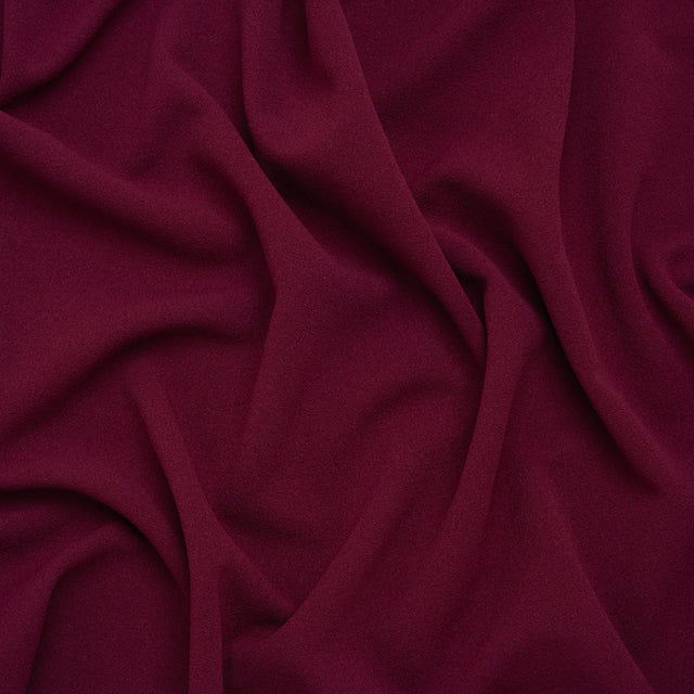 Stretch Polyester Crepe Scuba Knit - Wild Cherry - Designer Deadstock
