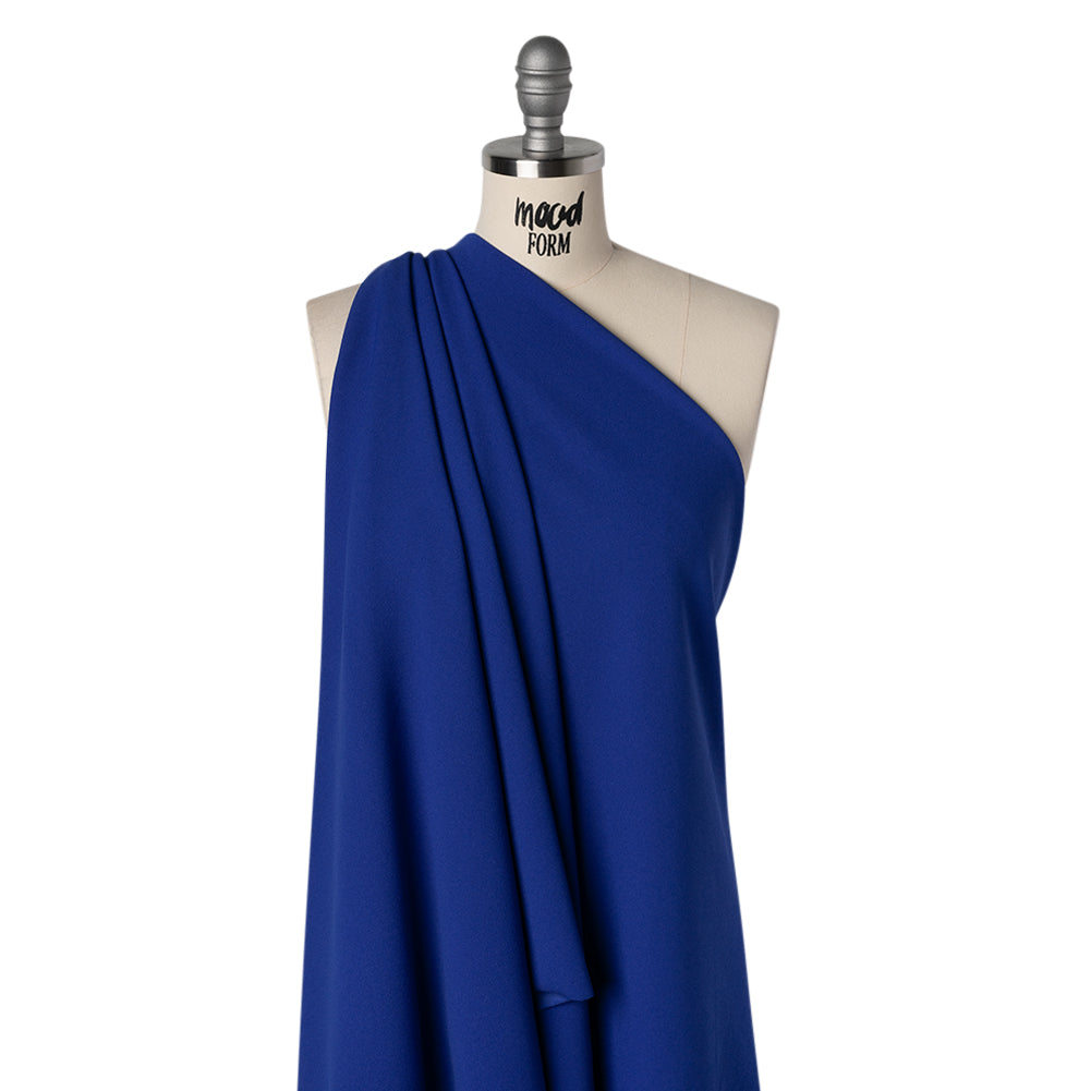 Stretch Polyester Crepe Double Knit - Lapis Blue - Designer Deadstock
