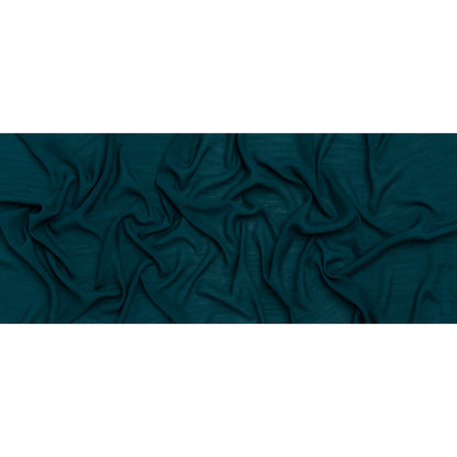Textured Polyester and Rayon Gauzy Woven - Teal - Designer Deadstock