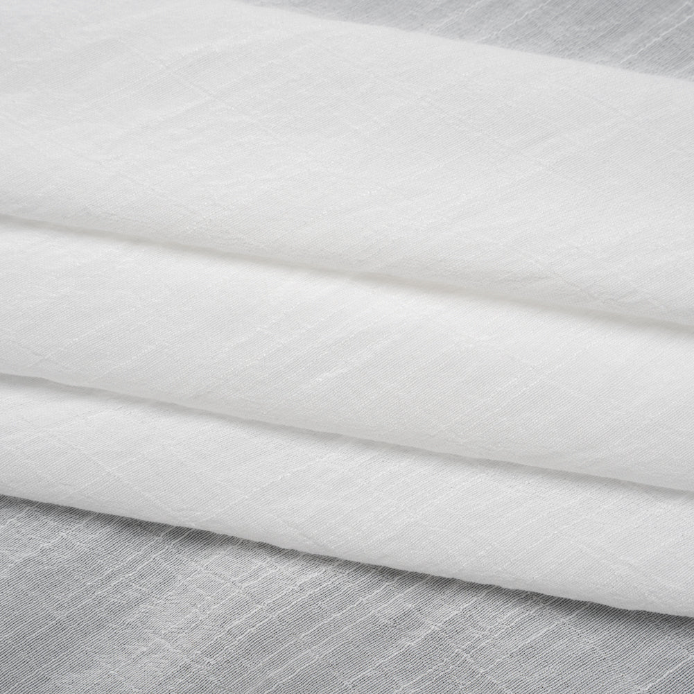 Textured Gauzy Polyester and Rayon Woven - Off White - Designer Deadstock