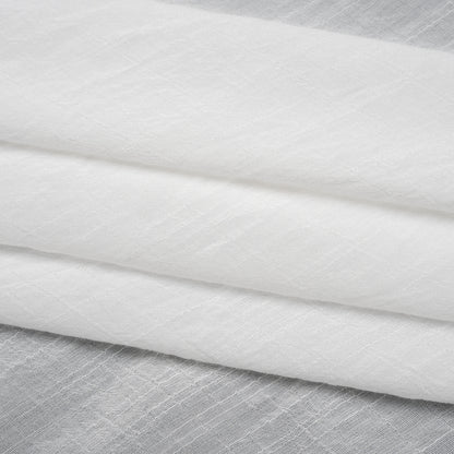 Textured Gauzy Polyester and Rayon Woven - Off White - Designer Deadstock