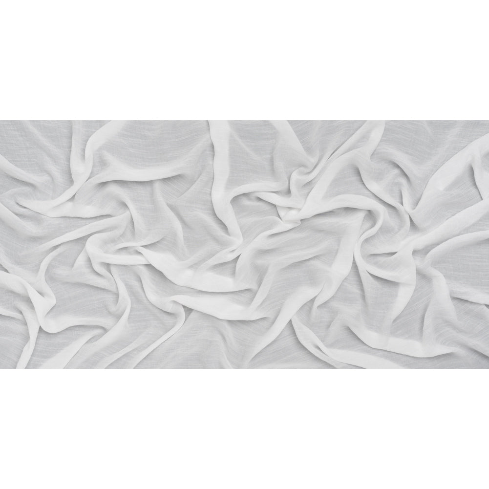 Textured Gauzy Polyester and Rayon Woven - Off White - Designer Deadstock