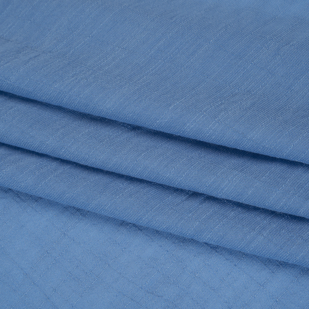 Textured Polyester and Rayon Gauzy Woven - Country Blue - Designer Deadstock