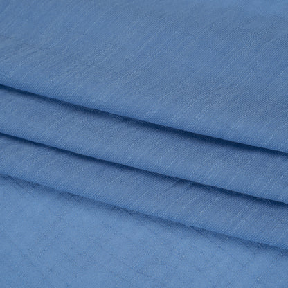 Textured Polyester and Rayon Gauzy Woven - Country Blue - Designer Deadstock