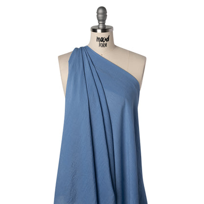Textured Polyester and Rayon Gauzy Woven - Country Blue - Designer Deadstock
