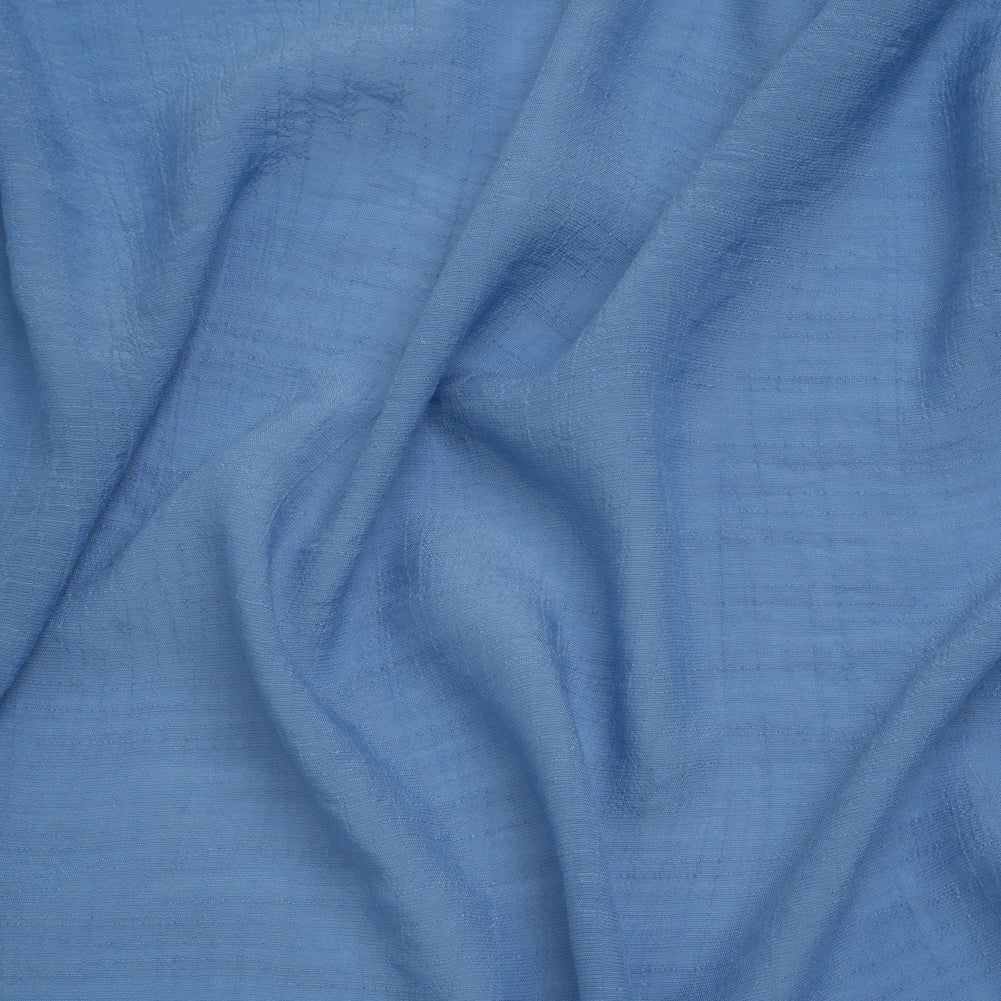 Textured Polyester and Rayon Gauzy Woven - Country Blue - Designer Deadstock