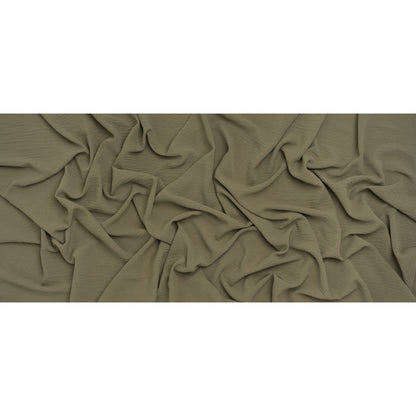 Crinkled Stretch Polyester Woven - Dusty Olive Green - Designer Deadstock - Full