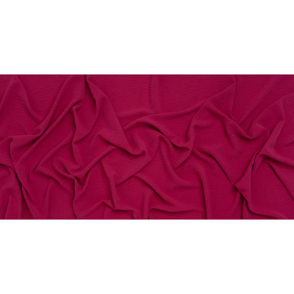 Crinkled Stretch Polyester Woven - Magenta - Designer Deadstock