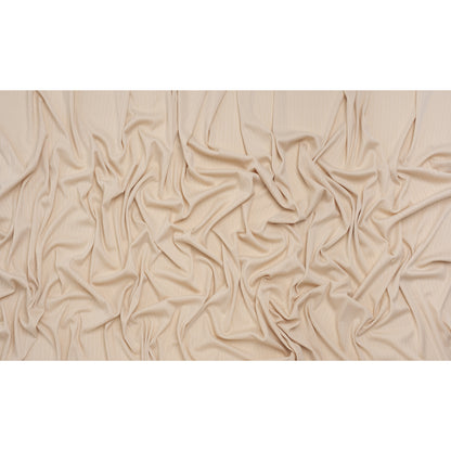 Stretch Polyester Barcode Rib Knit - Oatmeal - Designer Deadstock - Full