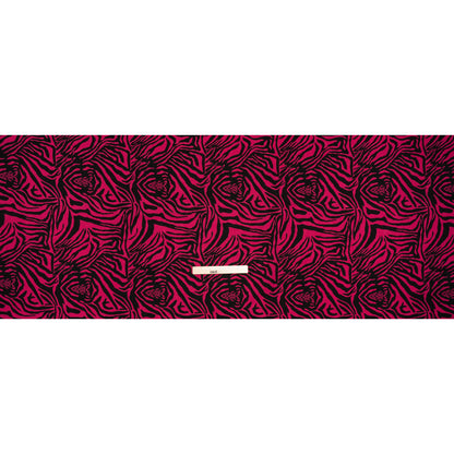 Polyester and Linen Canvas Print - Fuchsia and Black Tiger Stripes - Designer Deadstock - Full