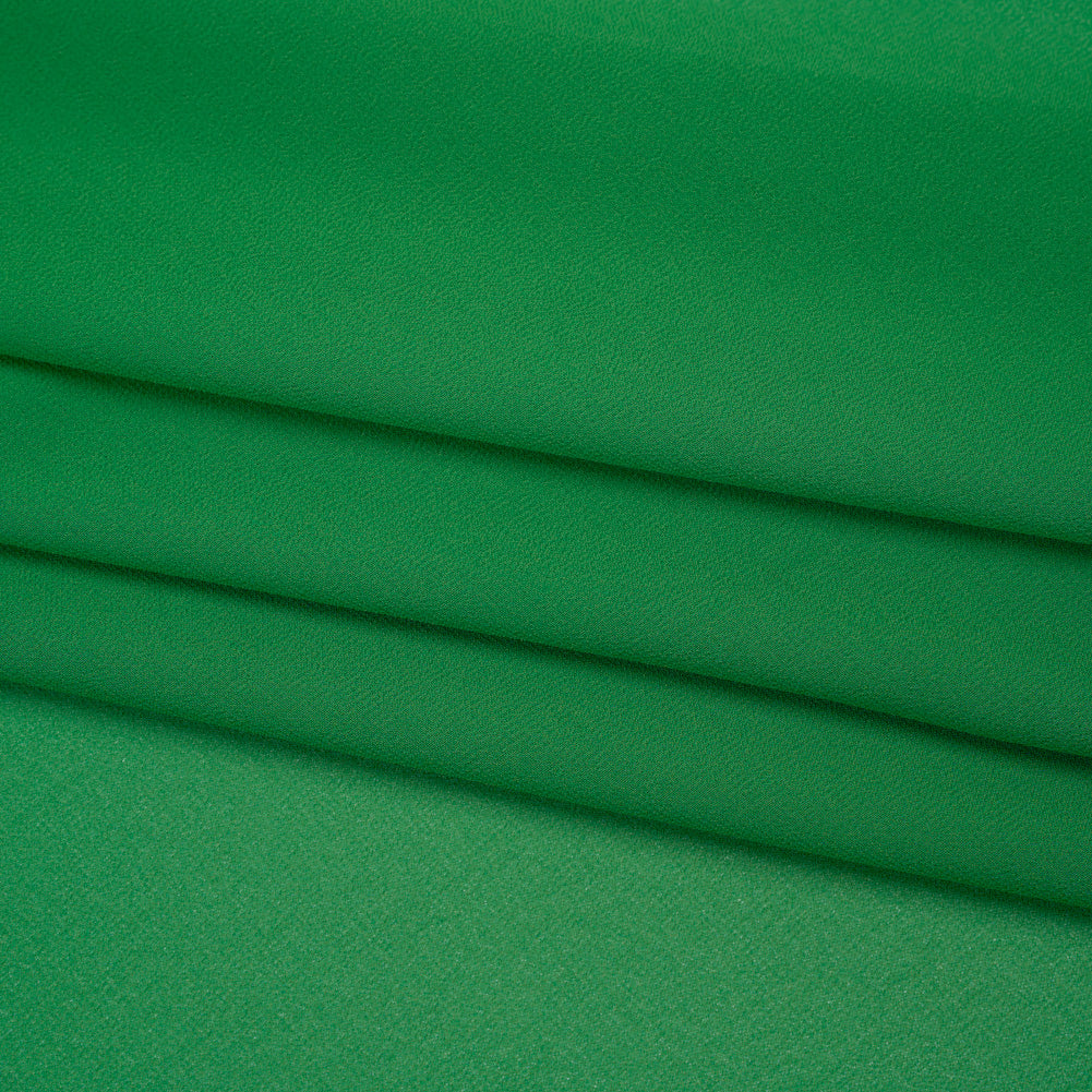 Polyester Chiffon - Grass Green - Designer Deadstock Folded