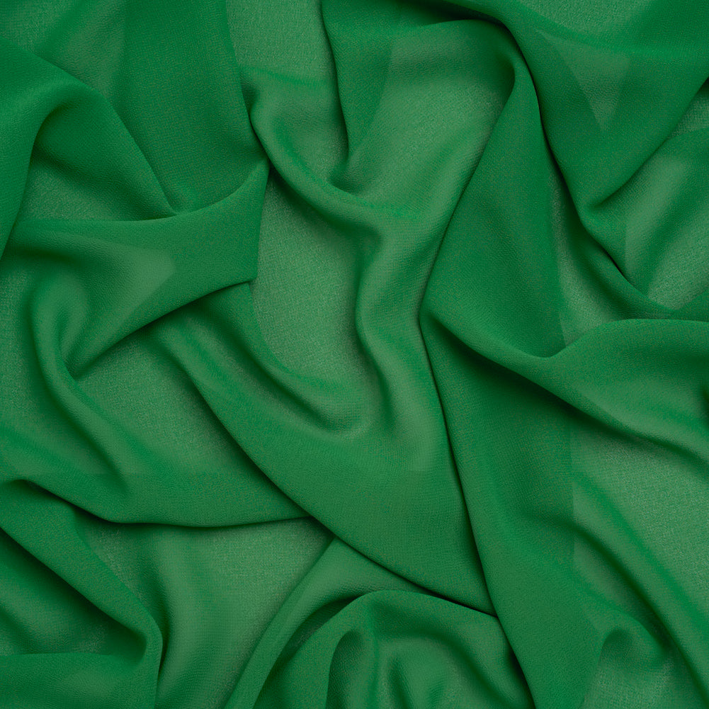 Polyester Chiffon - Grass Green - Designer Deadstock