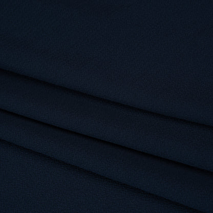 Stretch Puckered Polyester Crepe - Navy - Designer Deadstock