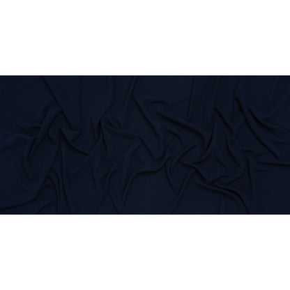 Stretch Puckered Polyester Crepe - Navy - Designer Deadstock