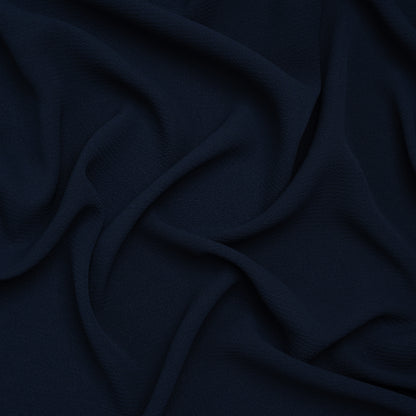 Stretch Puckered Polyester Crepe - Navy - Designer Deadstock