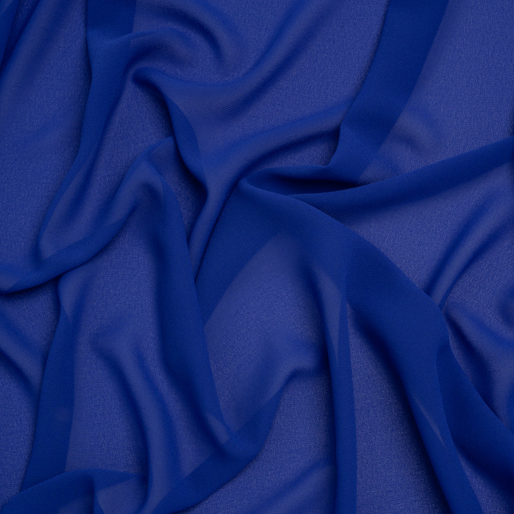 Polyester Chiffon - Lapis Blue - Designer Deadstock