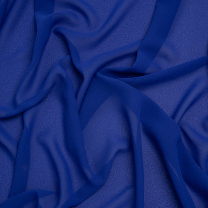 Polyester Chiffon - Lapis Blue - Designer Deadstock