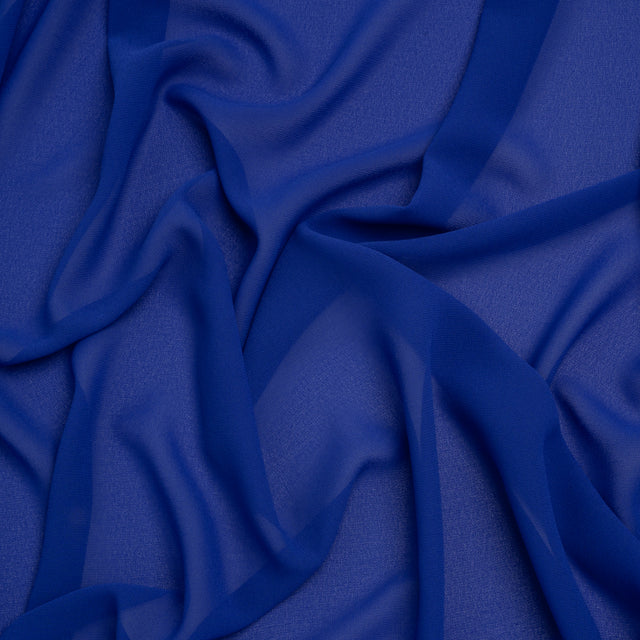 Polyester Chiffon - Lapis Blue - Designer Deadstock