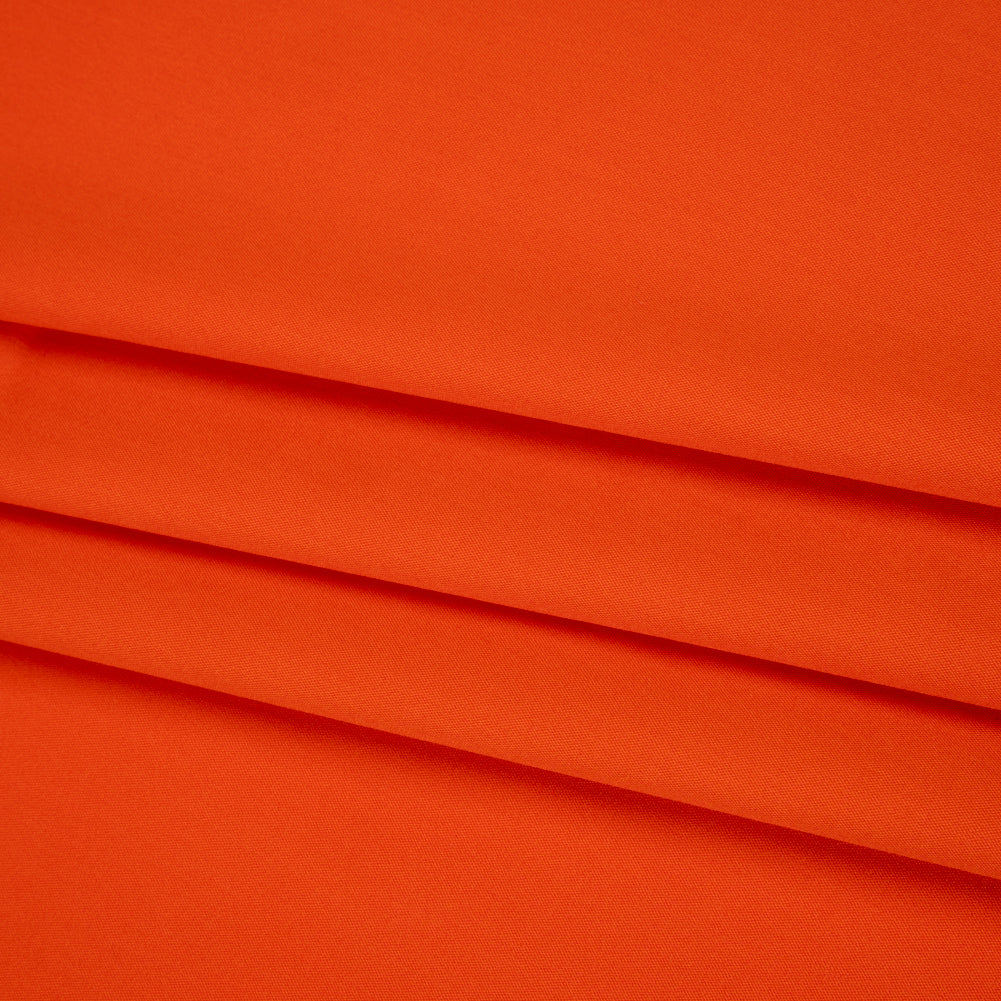 Stretch Cotton and Nylon Shirting - Orange - Designer Deadstock