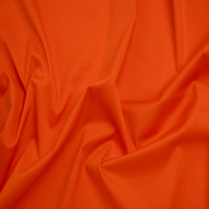 Stretch Cotton and Nylon Shirting - Orange - Designer Deadstock