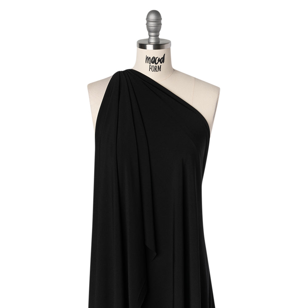 Stretch Polyester Tricot - Black - Designer Deadstock