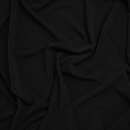 Stretch Polyester Tricot - Black - Designer Deadstock