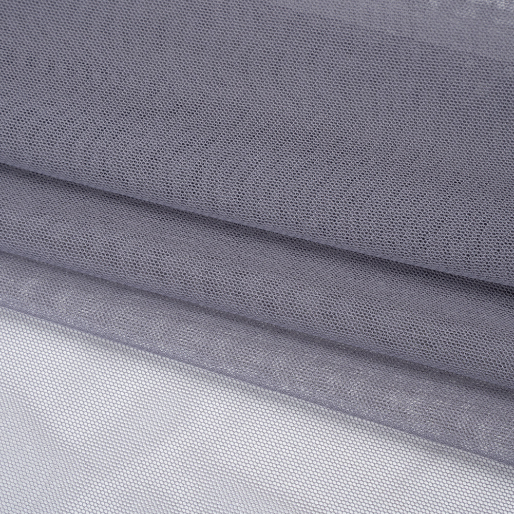Heavy Polyester Tulle - Cool Gray - Designer Deadstock Folded