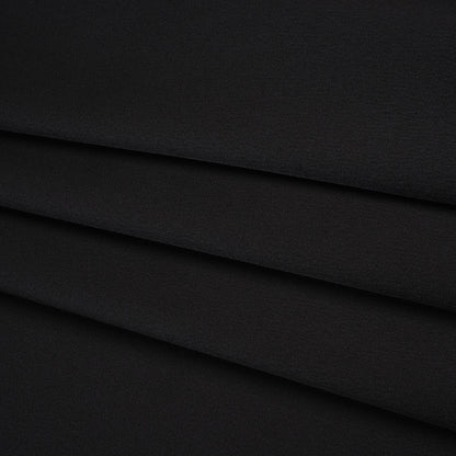 Crepe Back Polyester Satin - Black - Designer Deadstock