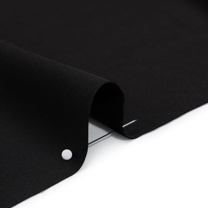 Crepe Back Polyester Satin - Black - Designer Deadstock