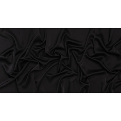 Crepe Back Polyester Satin - Black - Designer Deadstock