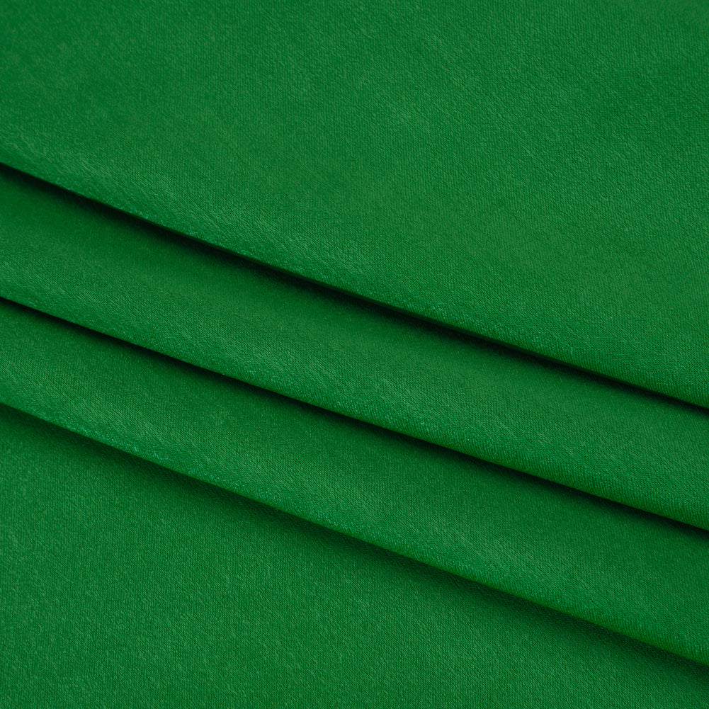 Polyester Crepe Back Satin - Kelly Green - Designer Deadstock