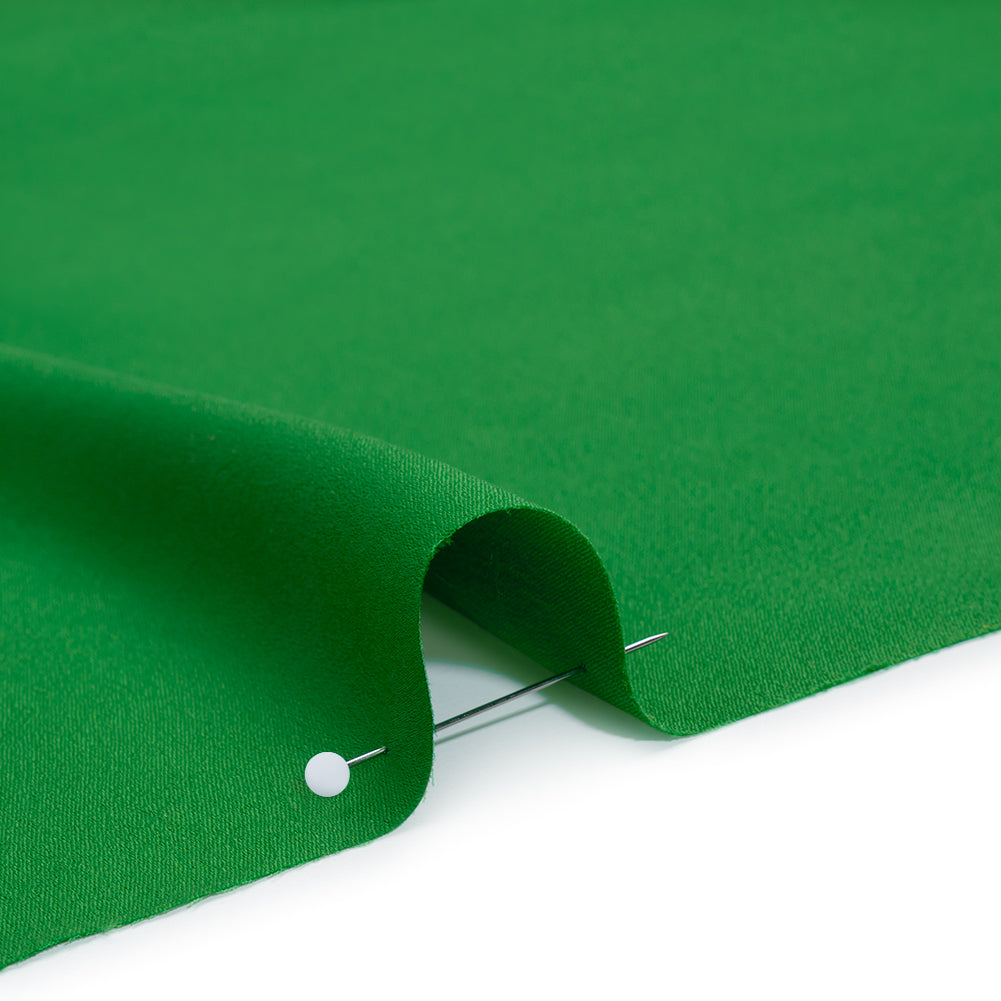 Polyester Crepe Back Satin - Kelly Green - Designer Deadstock