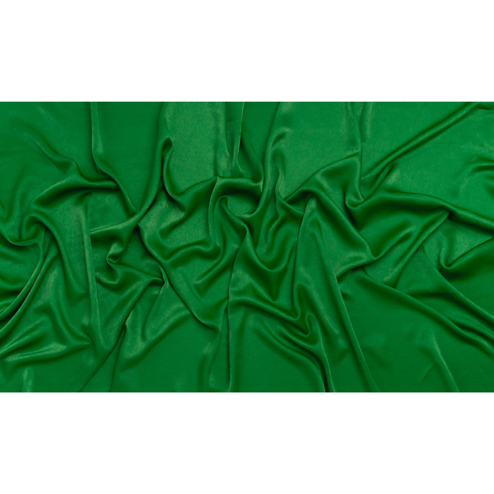 Polyester Crepe Back Satin - Kelly Green - Designer Deadstock