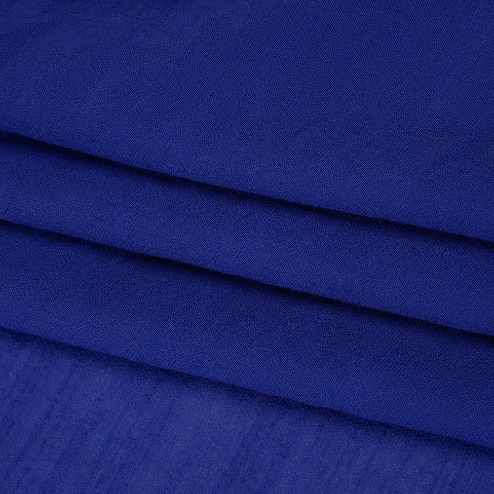 Textured Gauzy Polyester and Rayon Woven - Surf Blue - Designer Deadstock