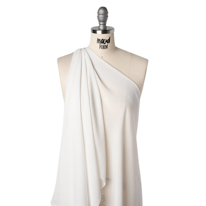 Crinkled Gauzy Rayon and Polyester Crepe - Off White - Designer Deadstock